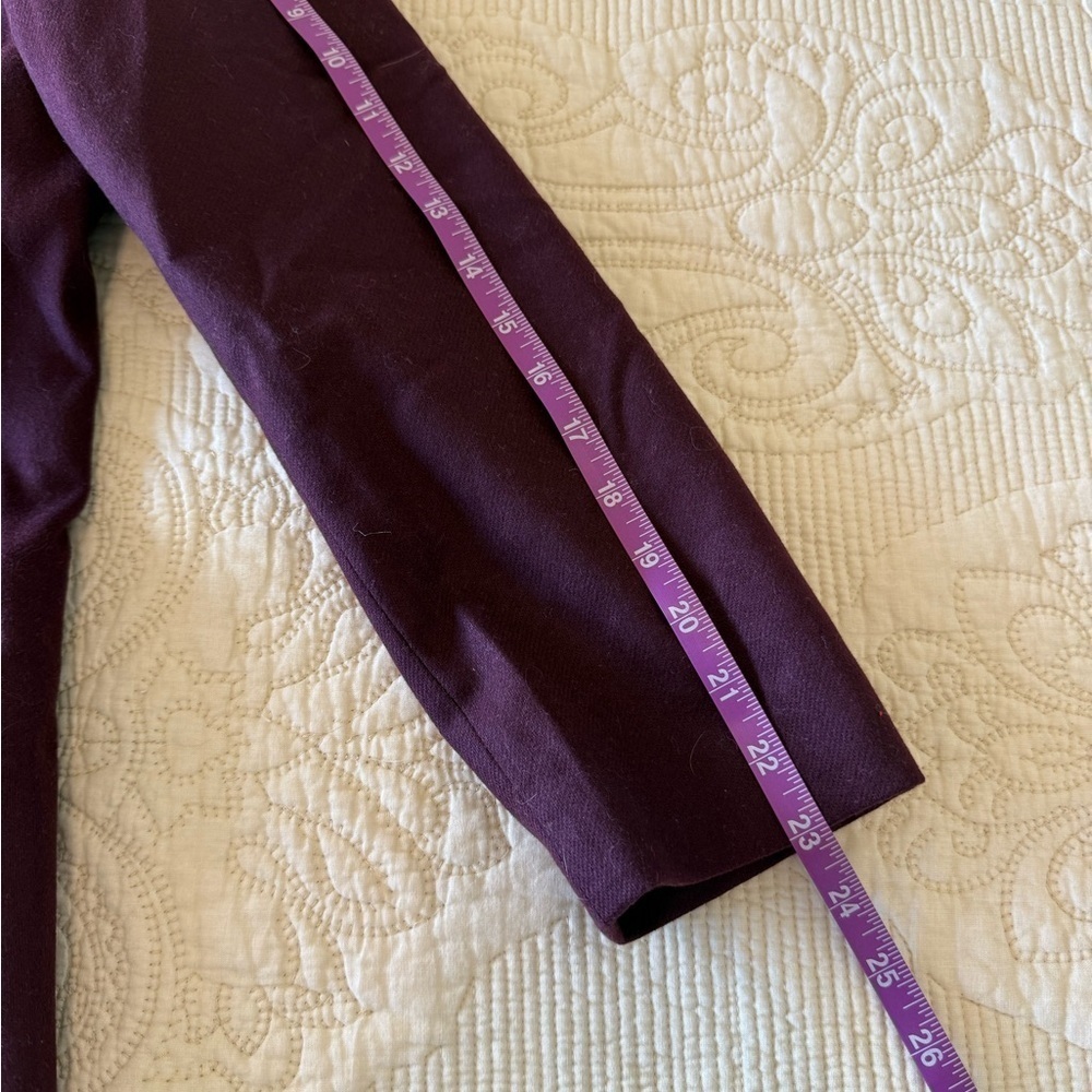 100% WOOL classic long blazer purple aubergine Sag Harbor Vintage PLUS women 14 - Picture 4 of 6